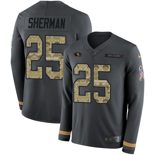 Nike 49ers #25 Richard Sherman Anthracite Salute to Service Youth Nike 49ers #25 Richard Sherman Anthracite Salute to Service Youth