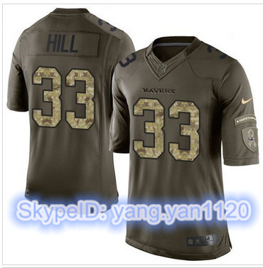 Nike Baltimore Ravens #33 Will Hill Green Men's Stitched NFL Limited Salute to Service Jersey