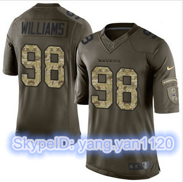 Nike Baltimore Ravens #98 Brandon Williams Green Men's Stitched NFL Limited Salute to Service Jersey