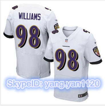 Nike Baltimore Ravens #98 Brandon Williams White Men's Stitched NFL New Elite Jersey