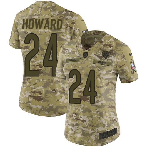 Nike Bears #24 Jordan Howard Camo Women's Stitched NFL Limited 2018 Salute to Service Jersey Nike Bears #24 Jordan Howard Camo Women's Stitched NFL Limited 2018 Salute to Service Jersey