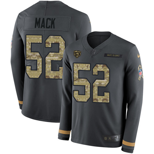 Nike Bears #52 Khalil Mack Anthracite Salute to Service Youth