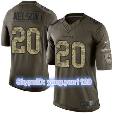 Nike Bengals #20 Reggie Nelson Green Men's Stitched NFL Limited Salute to Service Jersey Nike Bengals #20 Reggie Nelson Green Men's Stitched NFL Limited Salute to Service Jersey