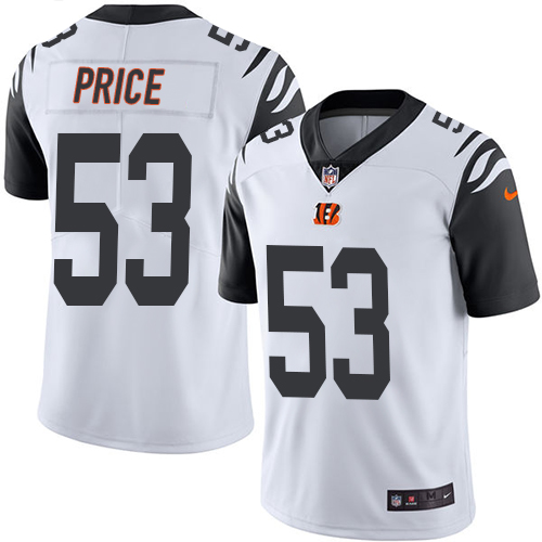 Nike Bengals #53 Billy Price White Men's Stitched NFL Limited Rush Jersey Nike Bengals #53 Billy Price White Men's Stitched NFL Limited Rush Jersey