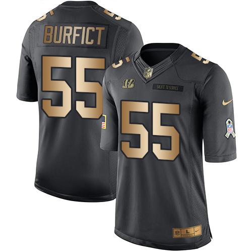 Nike Bengals #55 Vontaze Burfict Black Youth Stitched NFL Limited Gold Salute to Service Jersey Nike Bengals #55 Vontaze Burfict Black Youth Stitched NFL Limited Gold Salute to Service Jersey