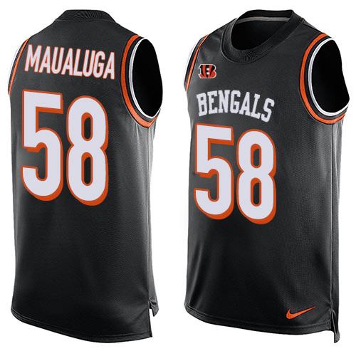 Nike Bengals #58 Rey Maualuga Black Team Color Men's Stitched NFL Limited Tank Top Jersey Nike Bengals #58 Rey Maualuga Black Team Color Men's Stitched NFL Limited Tank Top Jersey