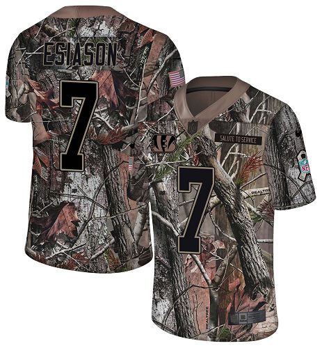 Nike Bengals #7 Boomer Esiason Camo Men's Stitched NFL Limited Rush Realtree Jersey