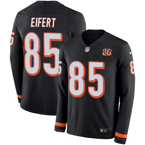 Nike Bengals #85 Tyler Eifert Black Team Color Men's Stitched NFL Limited Therma Long Sleeve Jersey Nike Bengals #85 Tyler Eifert Black Team Color Men's Stitched NFL Limited Therma Long Sleeve Jersey