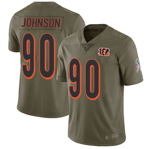 Nike Bengals #90 Michael Johnson Olive Men's Stitched NFL Limited 2017 Salute To Service Jersey