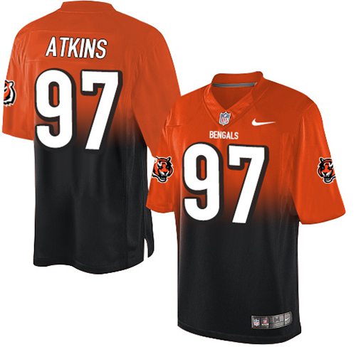 Nike Bengals #97 Geno Atkins Orange Black Men's Stitched NFL Elite Fadeaway Fashion Jersey Nike Bengals #97 Geno Atkins Orange Black Men's Stitched NFL Elite Fadeaway Fashion Jersey