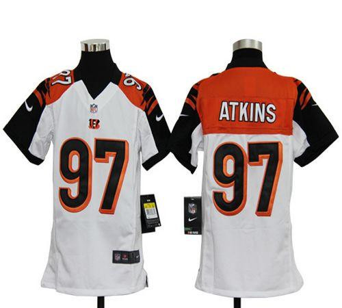 Nike Bengals #97 Geno Atkins White Youth Stitched NFL Elite Jersey Nike Bengals #97 Geno Atkins White Youth Stitched NFL Elite Jersey