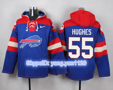 Nike Bills #55 Jerry Hughes Royal Blue Player Pullover NFL Hoodie Nike Bills #55 Jerry Hughes Royal Blue Player Pullover NFL Hoodie