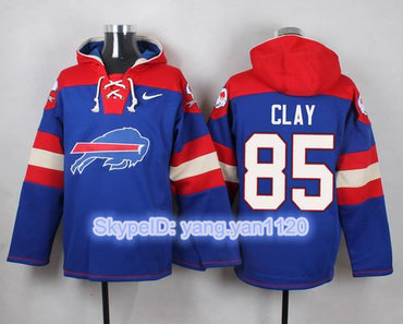 Nike Bills #85 Charles Clay Royal Blue Player Pullover NFL Hoodie
