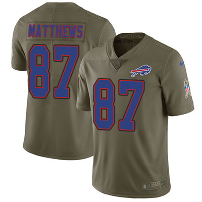 Nike Bills #87 Jordan Matthews Olive Youth Stitched NFL Limited 2017 Salute to Service Jersey Nike Bills #87 Jordan Matthews Olive Youth Stitched NFL Limited 2017 Salute to Service Jersey