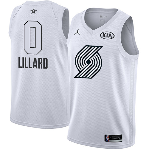 Nike Blazers #0 Damian Lillard White NBA Jordan Swingman 2018 All-Star Game Jersey Nike Blazers #0 Damian Lillard White NBA Jordan Swingman 2018 All-Star Game Jersey