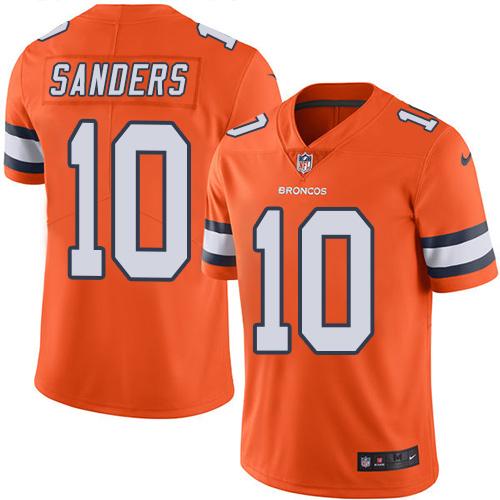 Nike Broncos #10 Emmanuel Sanders Orange Men's Stitched NFL Limited Rush Jersey Nike Broncos #10 Emmanuel Sanders Orange Men's Stitched NFL Limited Rush Jersey