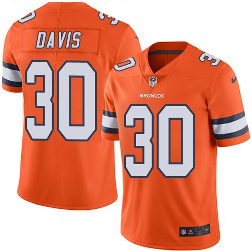 Nike Broncos #30 Terrell Davis Orange Men's Stitched NFL Limited Rush Jersey Nike Broncos #30 Terrell Davis Orange Men's Stitched NFL Limited Rush Jersey