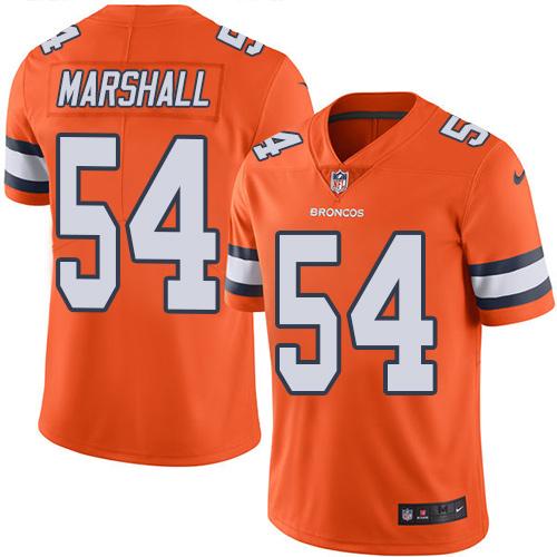 Nike Broncos #54 Brandon Marshall Orange Men's Stitched NFL Limited Rush Jersey Nike Broncos #54 Brandon Marshall Orange Men's Stitched NFL Limited Rush Jersey