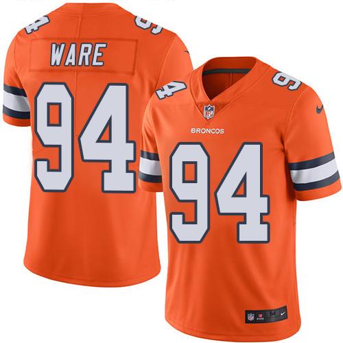 Nike Broncos #94 DeMarcus Ware Orange Men's Stitched NFL Limited Rush Jersey Nike Broncos #94 DeMarcus Ware Orange Men's Stitched NFL Limited Rush Jersey