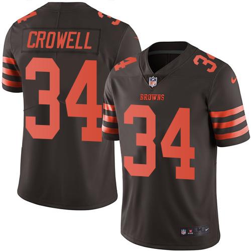 Nike Browns #34 Isaiah Crowell Brown Men's Stitched NFL Limited Rush Jersey Nike Browns #34 Isaiah Crowell Brown Men's Stitched NFL Limited Rush Jersey