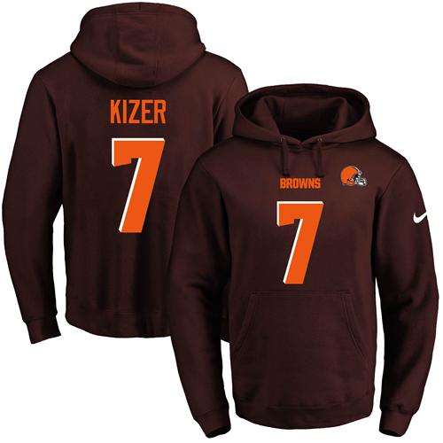 Nike Browns #7 DeShone Kizer Brown Men's Name & Number Pullover NFL Hoodie