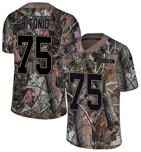 Nike Browns #75 Joel Bitonio Camo Youth Stitched NFL Limited Rush Realtree Jersey
