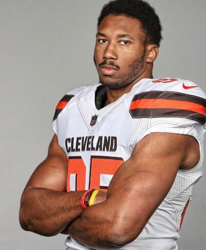 Nike Browns #95 Myles Garrett White Men's Stitched NFL New Elite Jersey
