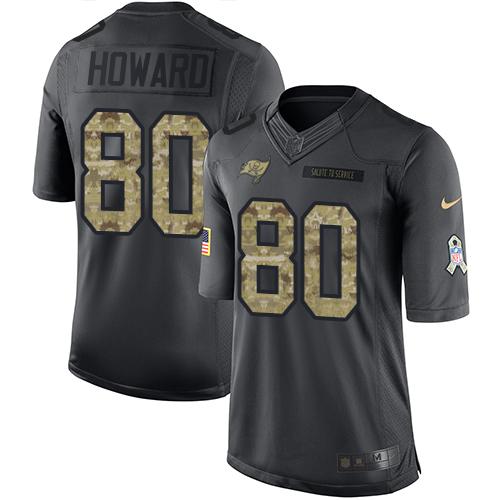 Nike Buccaneers #80 O. J. Howard Black Men's Stitched NFL Limited 2016 Salute to Service