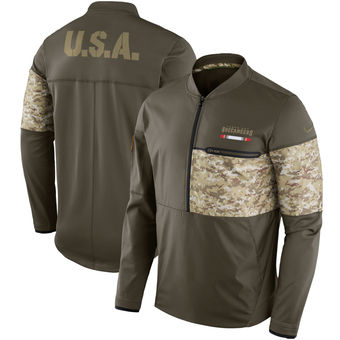 Nike Buccaneers Olive Salute to Service Sideline Hybrid Half-Zip Pullover Jacket