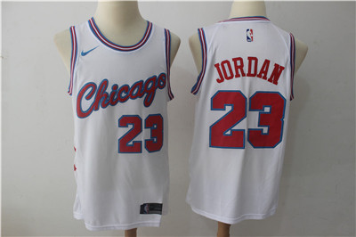 Nike Bulls #23 Michael Jordan White City Edition Swingman Jersey
