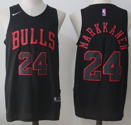 Nike Bulls #24 Lauri Markkanen Black Fashion Stitched NBA Jersey