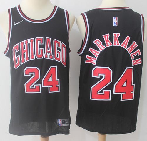 Nike Bulls #24 Lauri Markkanen Black NBA Swingman Jersey Nike Bulls #24 Lauri Markkanen Black NBA Swingman Jersey