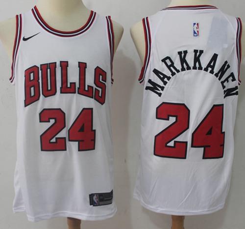 Nike Bulls #24 Lauri Markkanen White NBA Swingman Jersey Nike Bulls #24 Lauri Markkanen White NBA Swingman Jersey