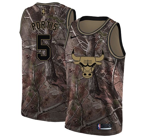 Nike Bulls #5 Bobby Portis Camo NBA Swingman Realtree Collection Jersey