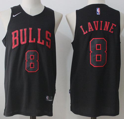 Nike Bulls #8 Zach LaVine Black Fashion Stitched NBA Jersey
