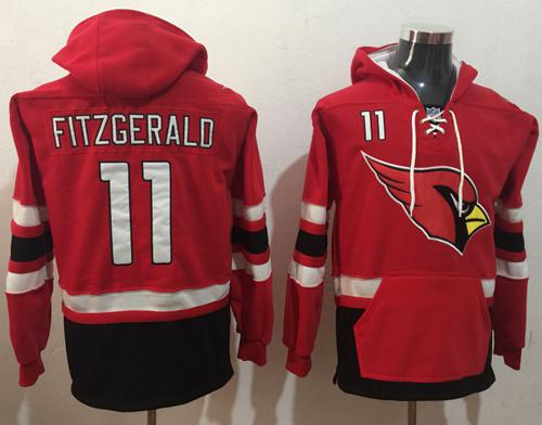 Nike Cardinals #11 Larry Fitzgerald Red Black Name & Number Pullover NFL Hoodie