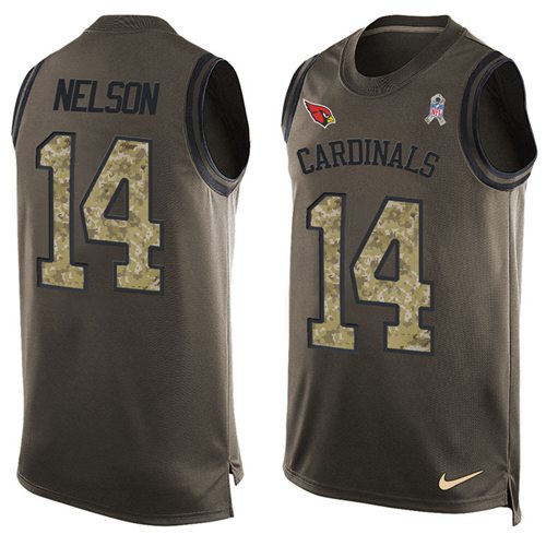 Nike Cardinals #14 J.J. Nelson Green Men's Stitched NFL Limited Salute To Service Tank Top Jersey Nike Cardinals #14 J.J. Nelson Green Men's Stitched NFL Limited Salute To Service Tank Top Jersey