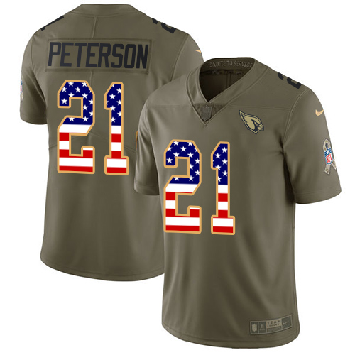 Nike Cardinals #21 Patrick Peterson Olive USA Flag Youth Stitched NFL Limited 2017 Salute to Service Jersey Nike Cardinals #21 Patrick Peterson Olive USA Flag Youth Stitched NFL Limited 2017 Salute to Service Jersey