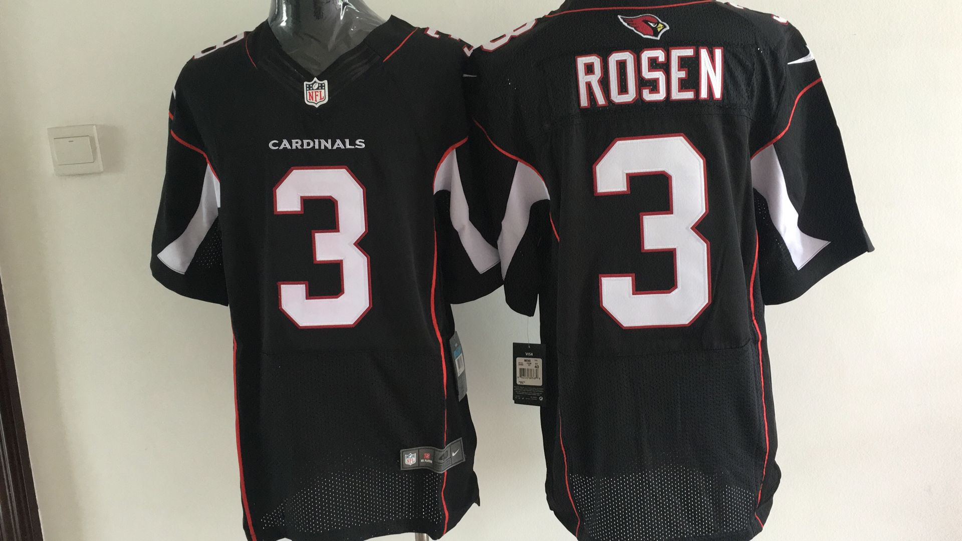 Nike Cardinals #3 Josh Rosen Black 2018 NFL Draft Pick Elite Jersey