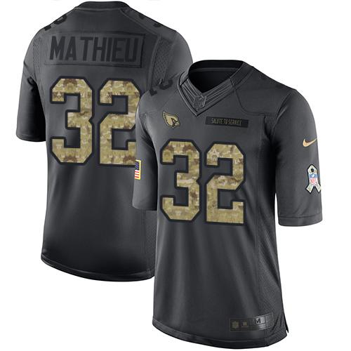 Nike Cardinals #32 Tyrann Mathieu Black Men's Stitched NFL Limited 2016 Salute to Service Jersey Nike Cardinals #32 Tyrann Mathieu Black Men's Stitched NFL Limited 2016 Salute to Service Jersey