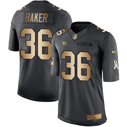 Nike Cardinals #36 Budda Baker Black Men's Stitched NFL Limited Gold Salute To Service Jersey Nike Cardinals #36 Budda Baker Black Men's Stitched NFL Limited Gold Salute To Service Jersey