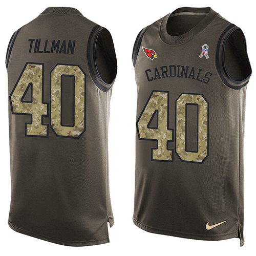 Nike Cardinals #40 Pat Tillman Green Men's Stitched NFL Limited Salute To Service Tank Top Jersey Nike Cardinals #40 Pat Tillman Green Men's Stitched NFL Limited Salute To Service Tank Top Jersey