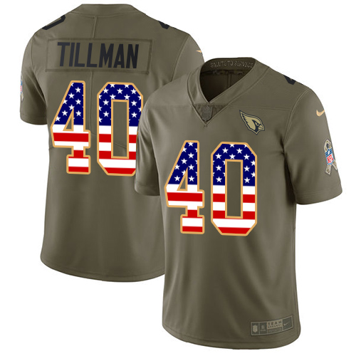 Nike Cardinals #40 Pat Tillman Olive USA Flag Youth Stitched NFL Limited 2017 Salute to Service Jersey