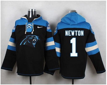Nike Carolina Panthers #1 Cam Newton Black Player Pullover NFL Hoodie