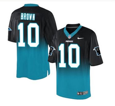 Nike Carolina Panthers #10 Corey Brown BlackBlue Men's Stitched NFL Elite Fadeaway Fashion Jersey