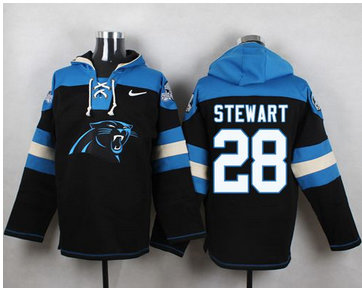 Nike Carolina Panthers #28 Jonathan Stewart Black Player Pullover NFL Hoodie