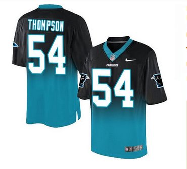 Nike Carolina Panthers #54 Shaq Thompson BlackBlue Men's Stitched NFL Elite Fadeaway Fashion Jersey