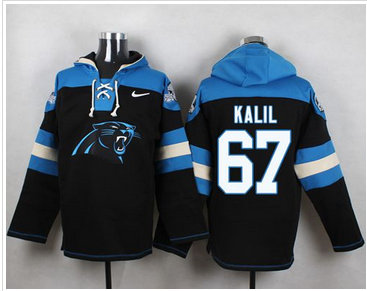 Nike Carolina Panthers #67 Ryan Kalil Black Player Pullover NFL Hoodie