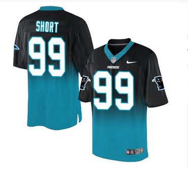 Nike Carolina Panthers #99 Kawann Short BlackBlue Men's Stitched NFL Elite Fadeaway Fashion Jersey