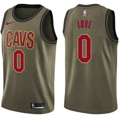 Nike Cavaliers #0 Kevin Love Green Salute to Service Youth NBA Swingman Jersey